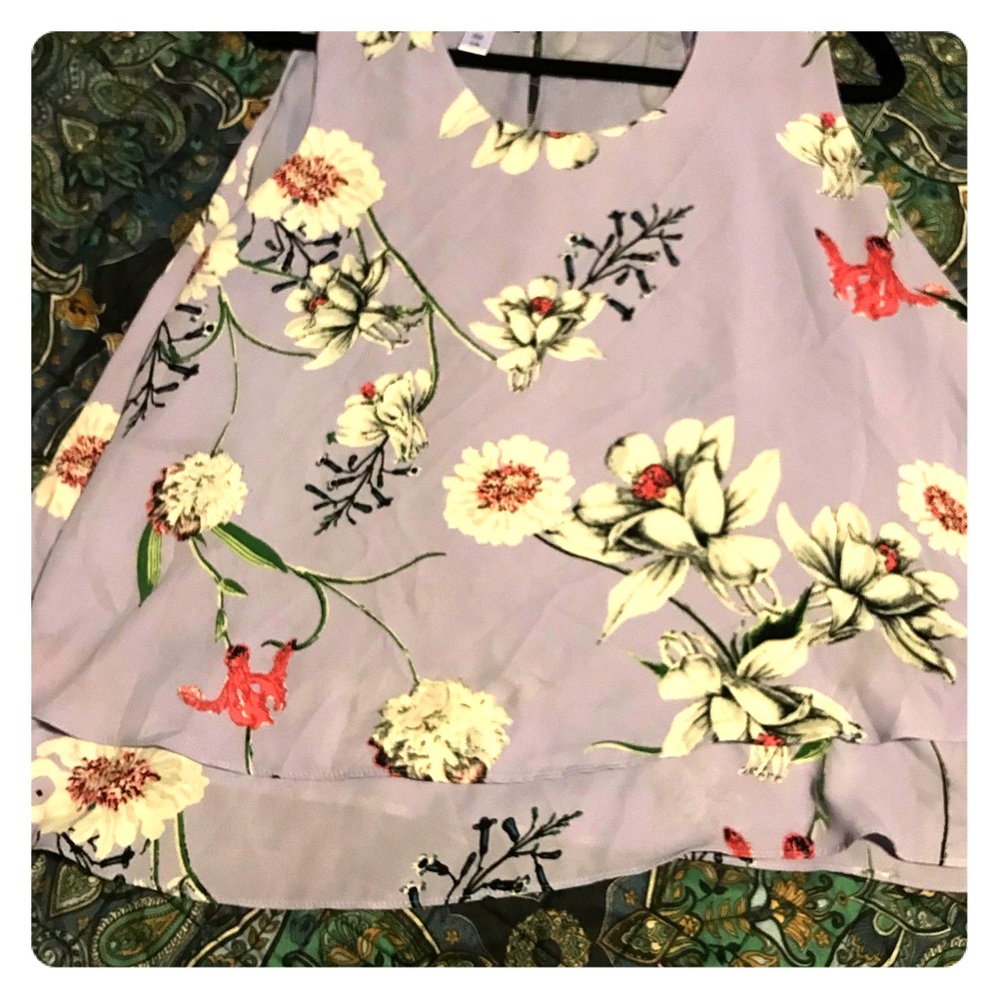 Buy 2 get one free - Sleeveless floral purple top
